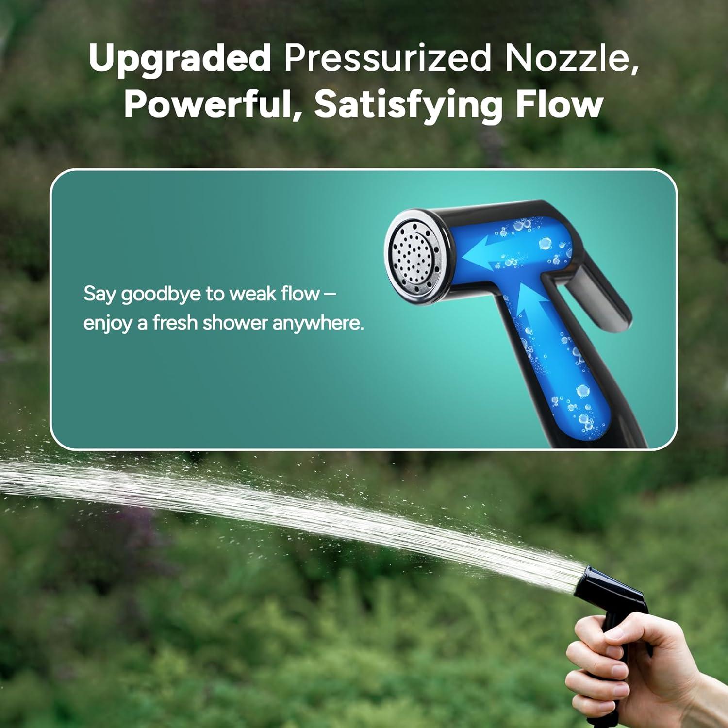 Ducha Portátil para Camping DU.PREPARE 15L con Bomba de Pie