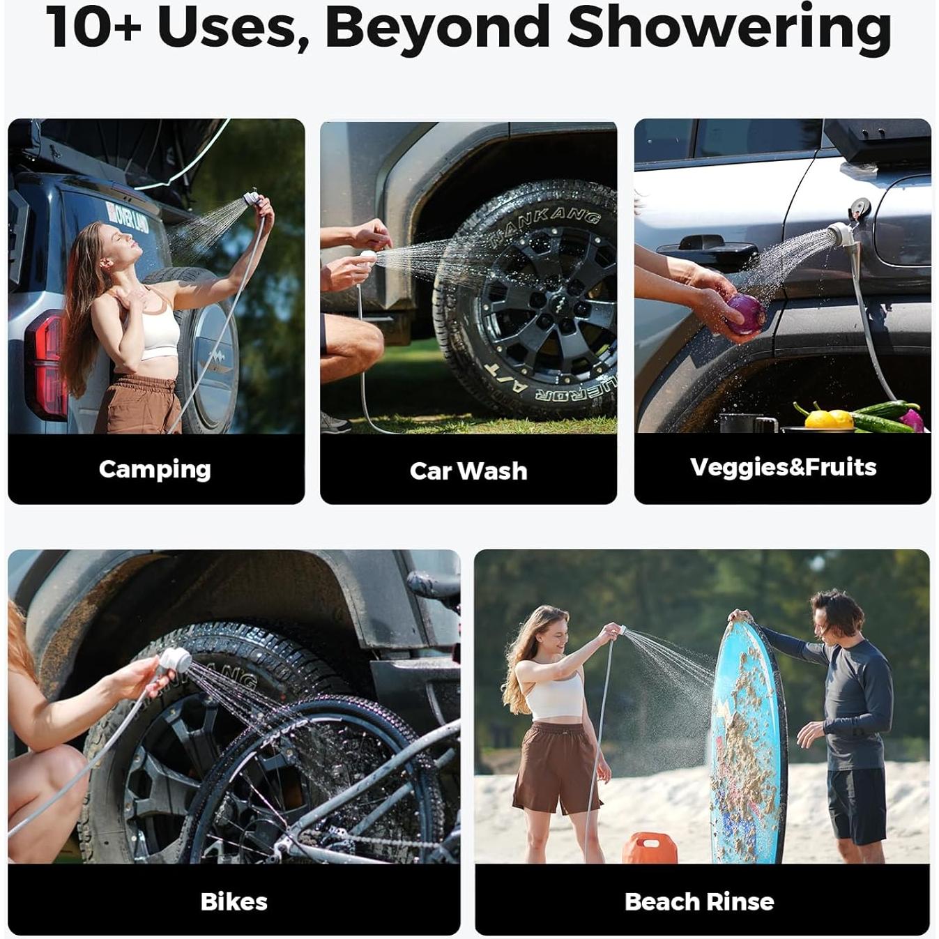 FLEXTAILGEAR Tiny Shower Portable Shower for Camping, Rechargeable Camping Outdoor Shower, Portable Shower Pump for Hiking, Waterproof Outdoor Camp Pump, Car wash, Pet Cleaning, Beach Vacations