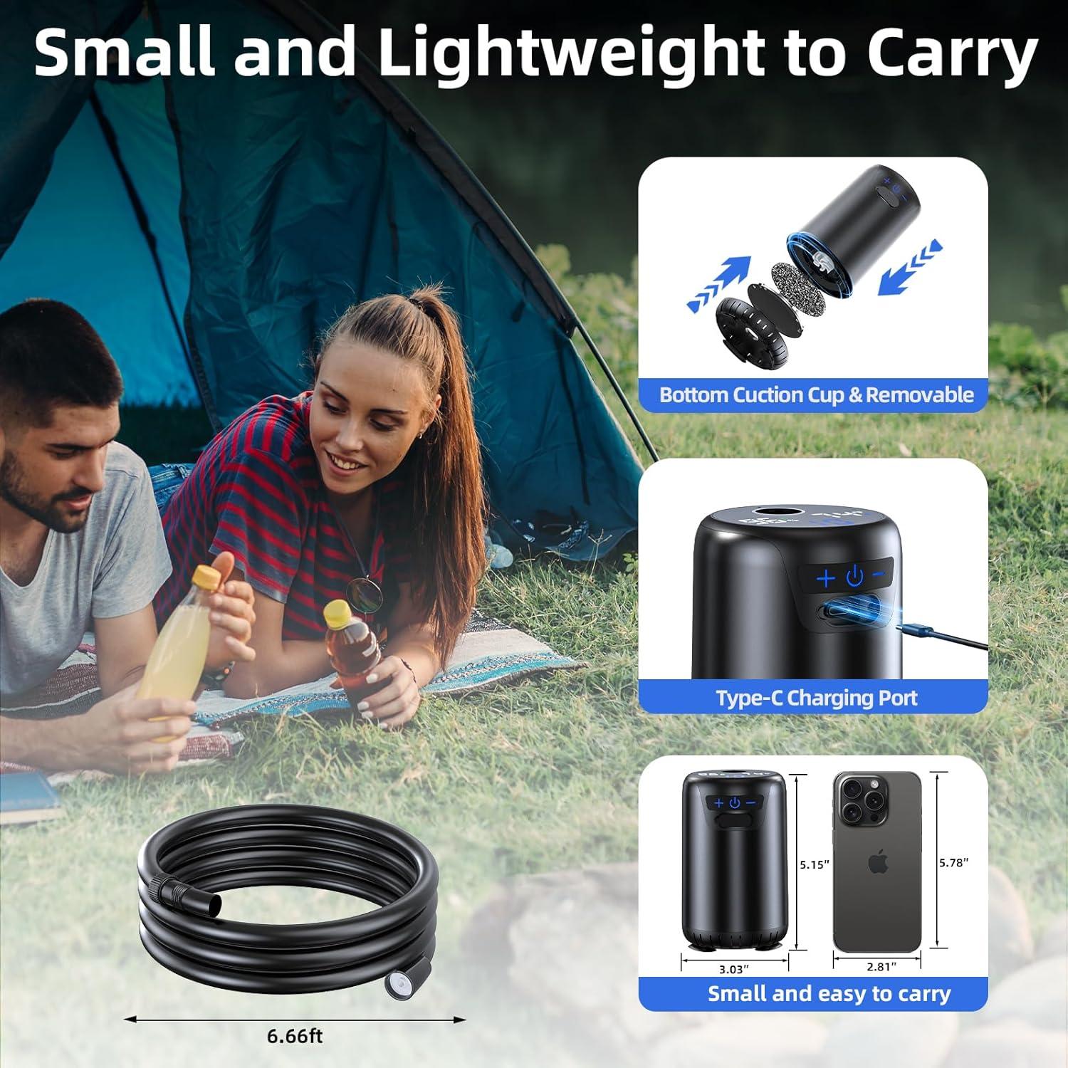 Ducha Portátil Eléctrica SRNPMIU 8000mAh 3 Modos IPX7