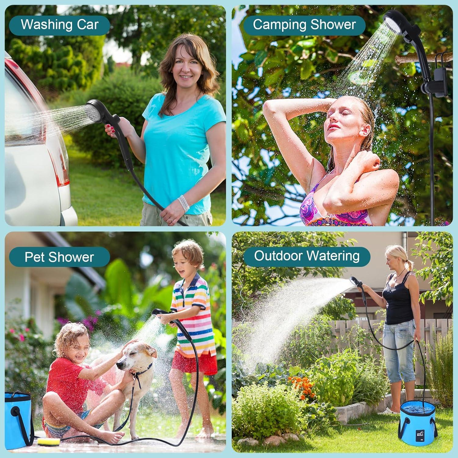 Ducha Portátil ALIESTFDNO 20L con Bomba Recargable 7800mAh