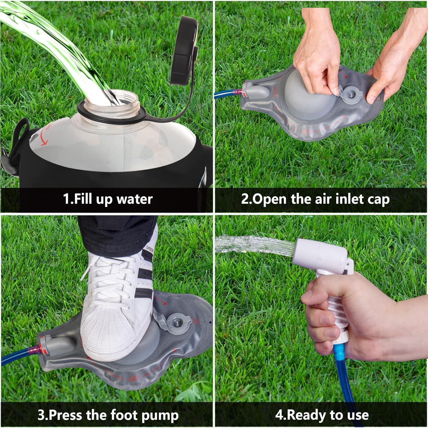 Bolsa de Ducha Camping Portátil AFISHTOUR 20L Solar con Bomba