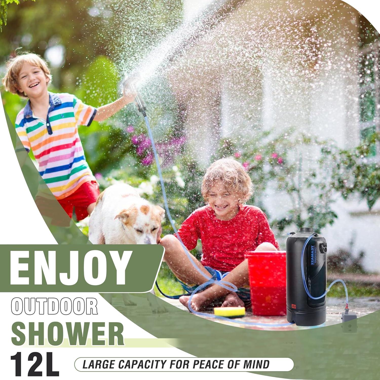 Ducha Portátil Solar 12L Teamaze JWKF0052ZH para Camping