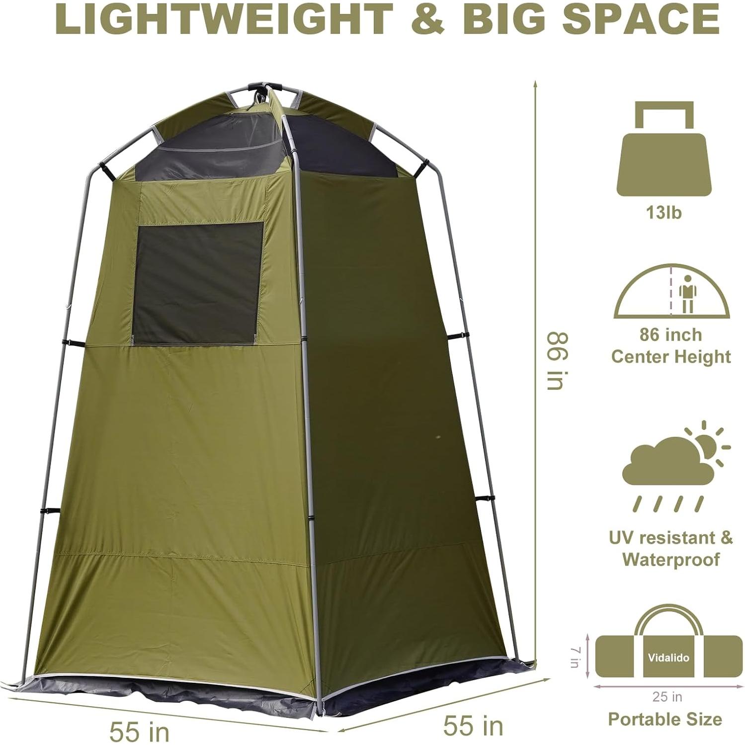 Carpa de Ducha Vidalido TP-6804-2 para Camping 5.5 kg