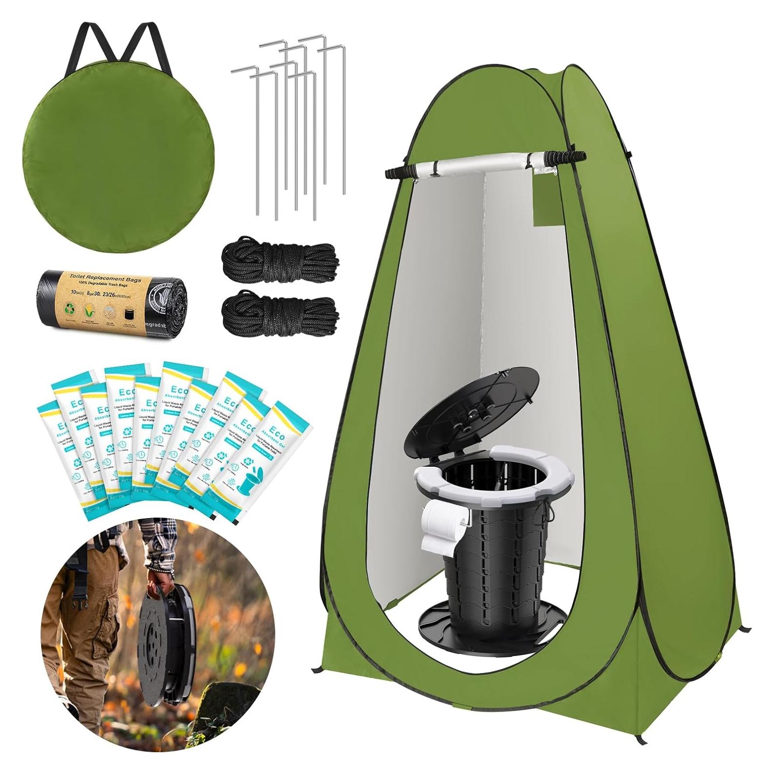 Inodoro Portátil BLIKA con Carpa Plegable y Gel Ecológico