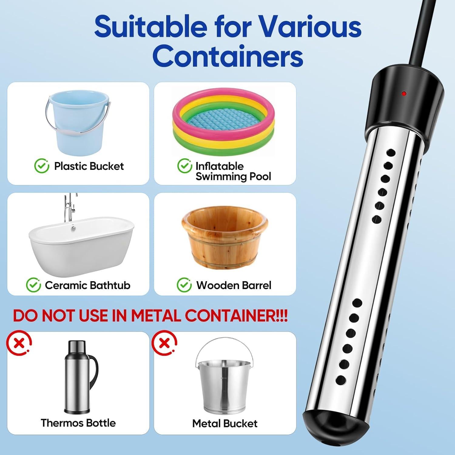 Ducha Portátil Yimserk 6000mAh con Calentador 2000W y Pantalla LED