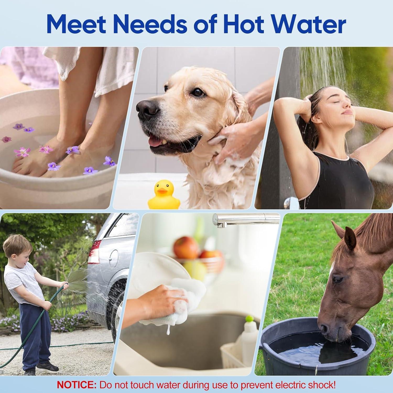 Ducha Portátil Yimserk 6000mAh con Calentador 2000W y Pantalla LED