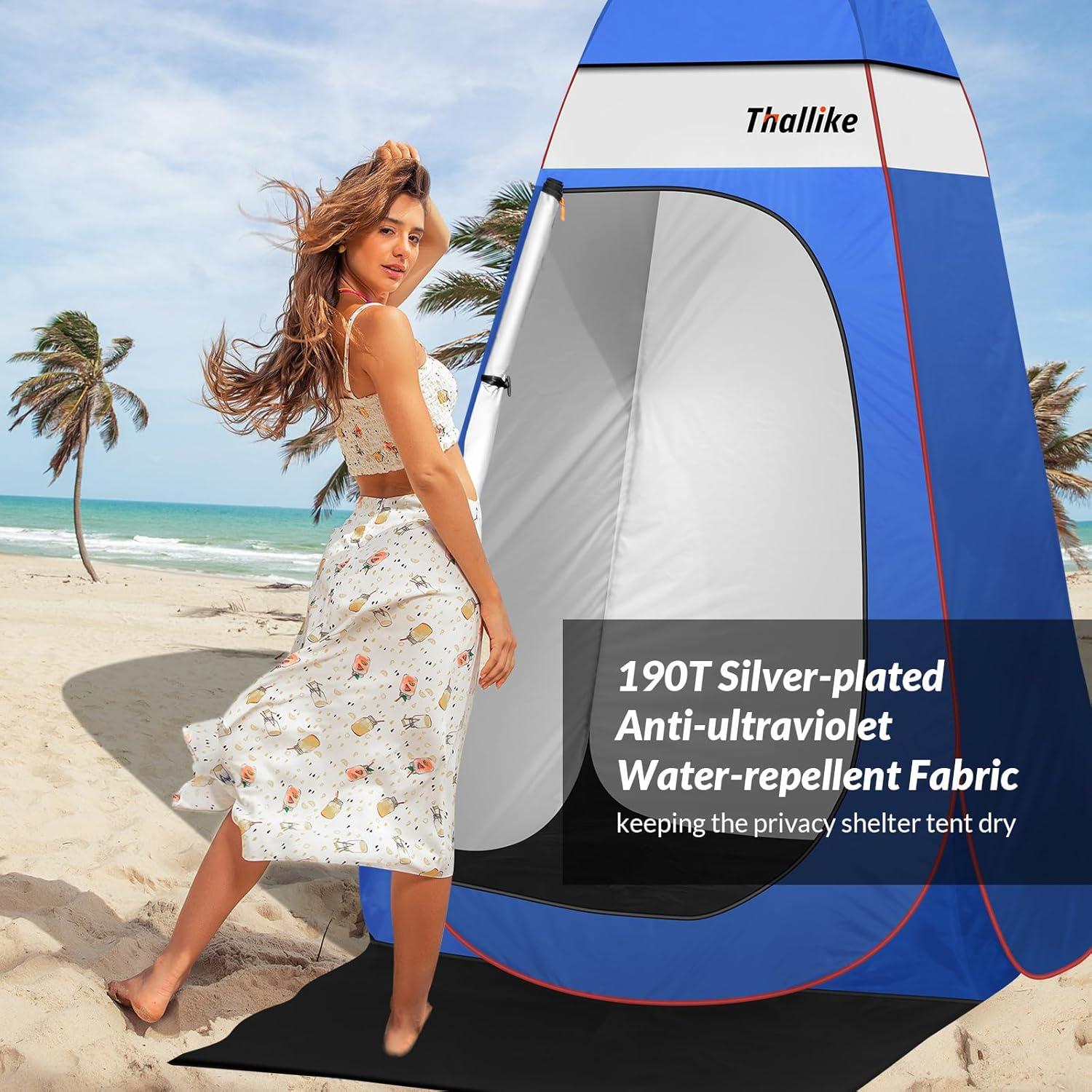 Tienda de Ducha Portátil Thallike 140x140x210 cm Impermeable