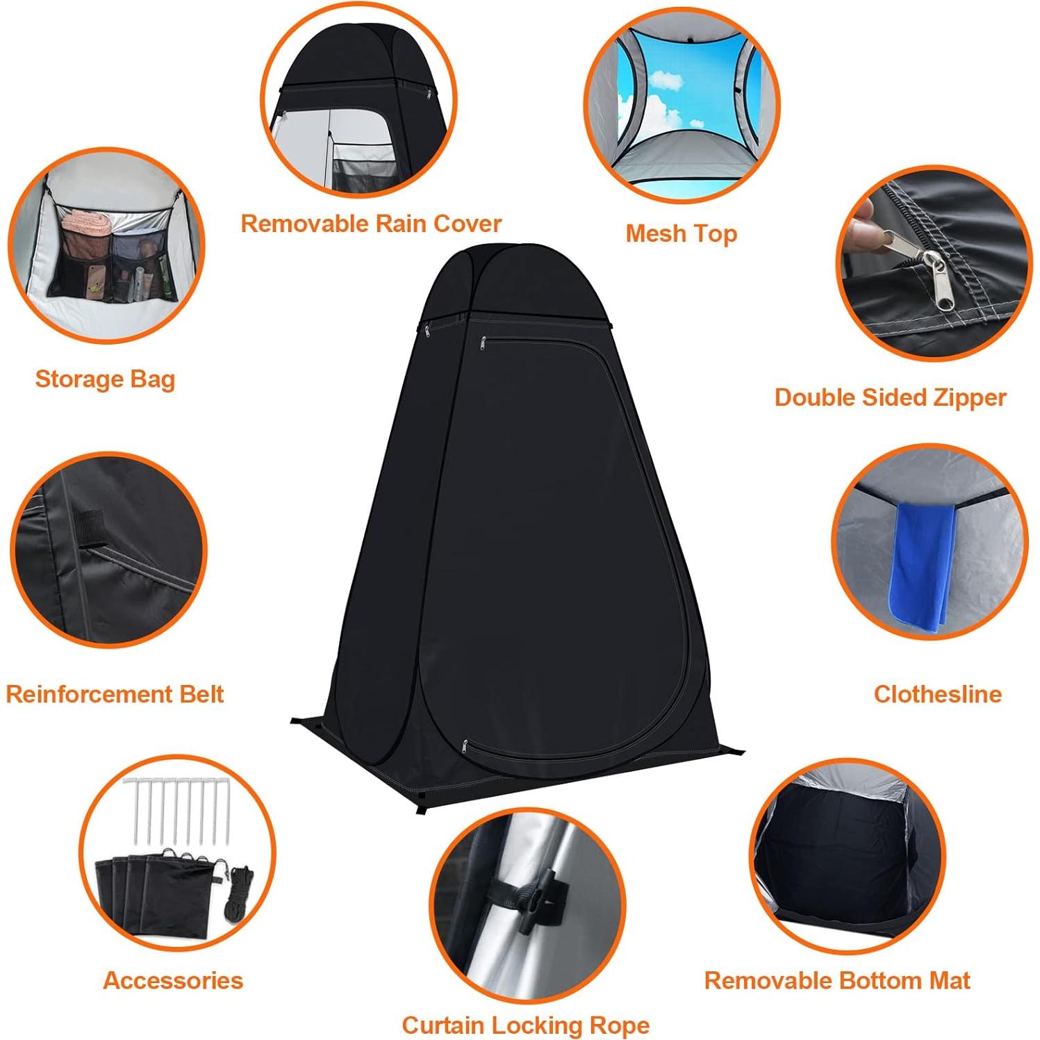 Tienda de Ducha Portátil Anngrowy 1.94m Impermeable UPF 50+