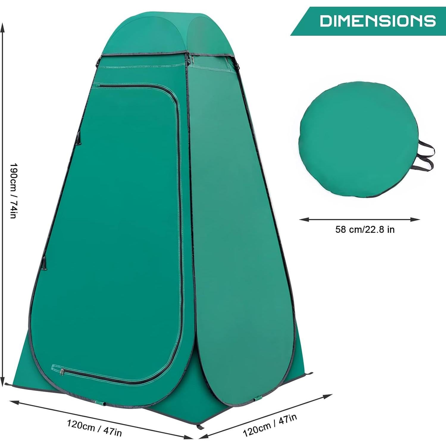 Carpa de Ducha Plegable BRIAN & DANY 120x120x190 cm Verde