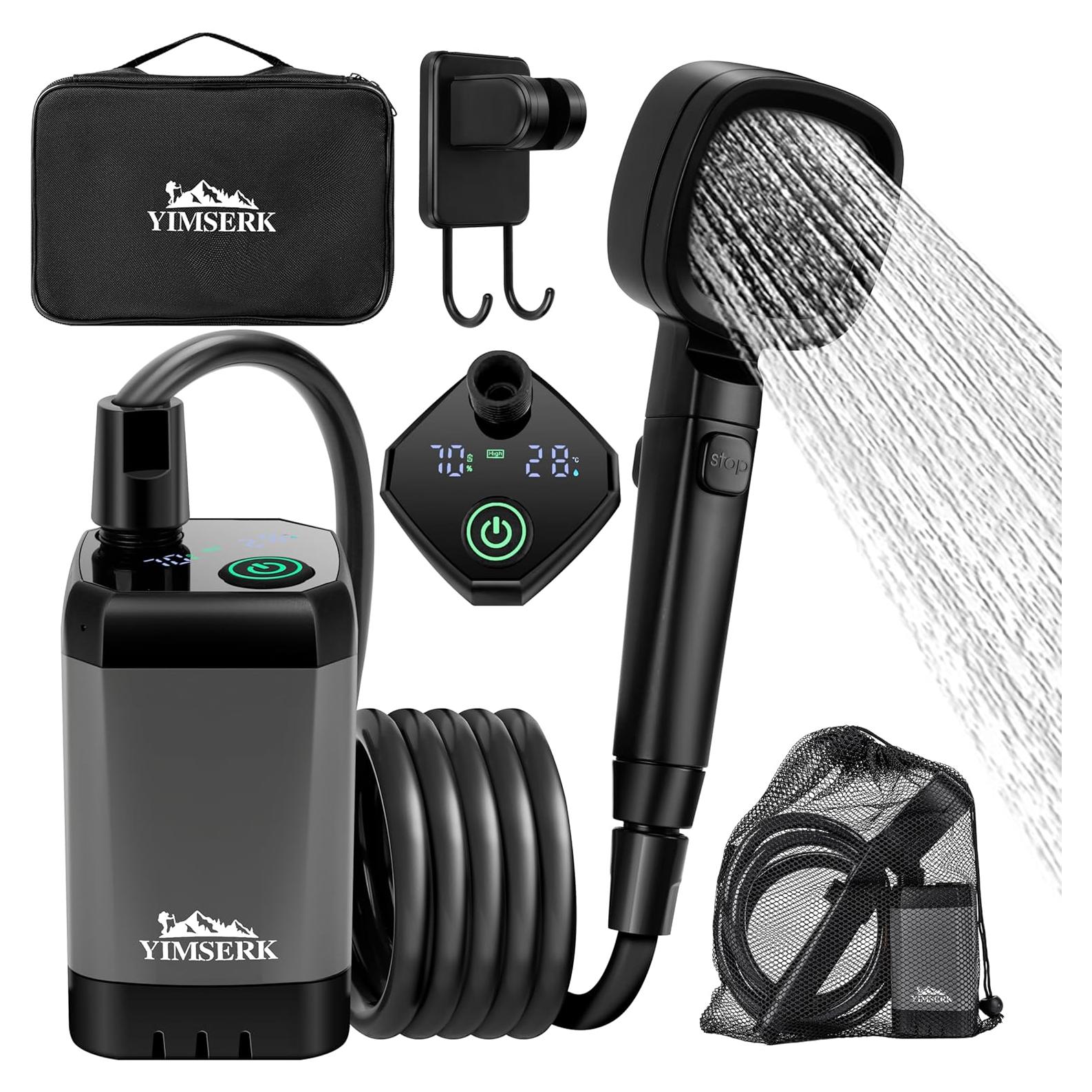 Ducha Portátil Eléctrica Yimserk 7800mAh para Camping