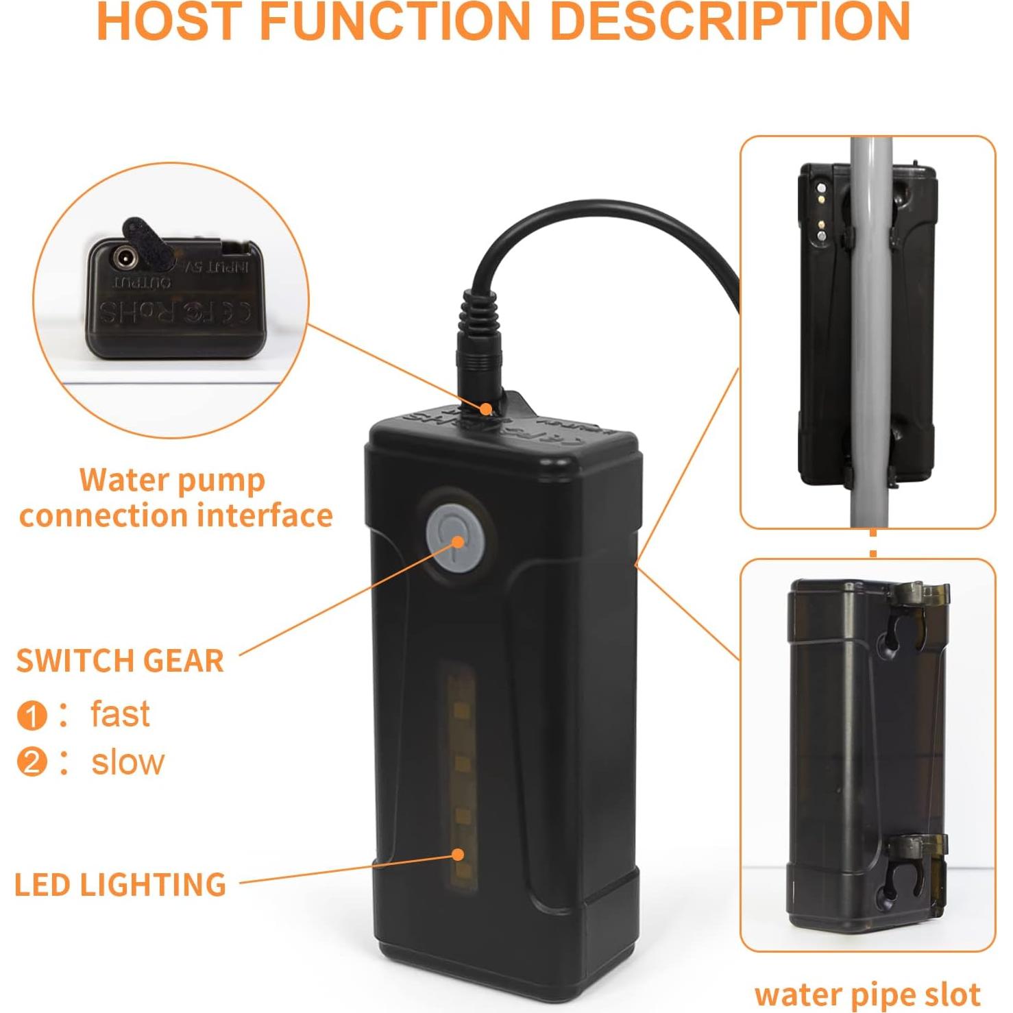 Ducha Portátil AZXJC con Iluminación LED y Batería 2.01 kg