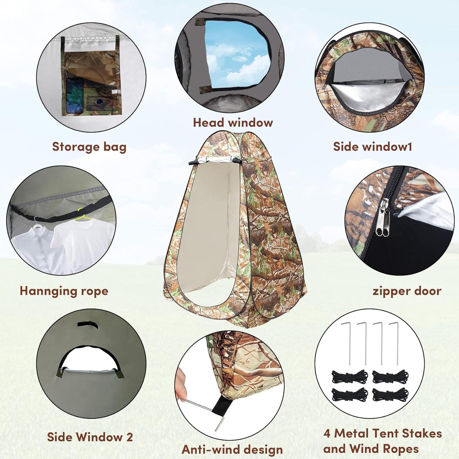 Tienda de Privacidad Pop Up WTMORE con Bolsa de Ducha 20L