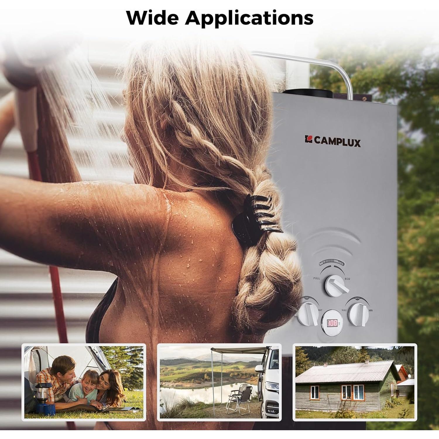 Calentador de Agua Portátil Camplux BW158G 6.2 kg 1.58 GPM