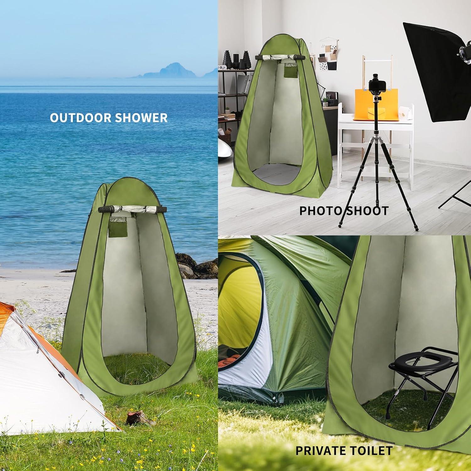 Pop Up Shower Tent Outdoor: Portable Camping Privacy Shower Tent with Carry Bag for Camping Hiking Beach Toilet Shower Bathroom