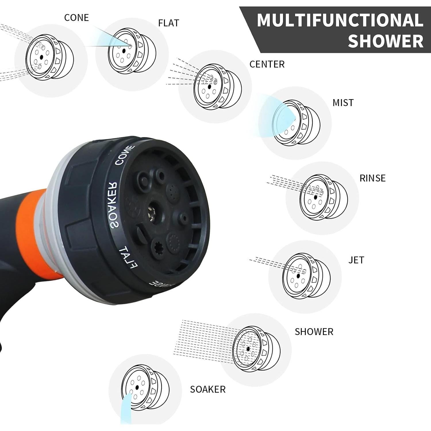 Ducha portátil AZXJC 16L con calefacción solar y 8 modos