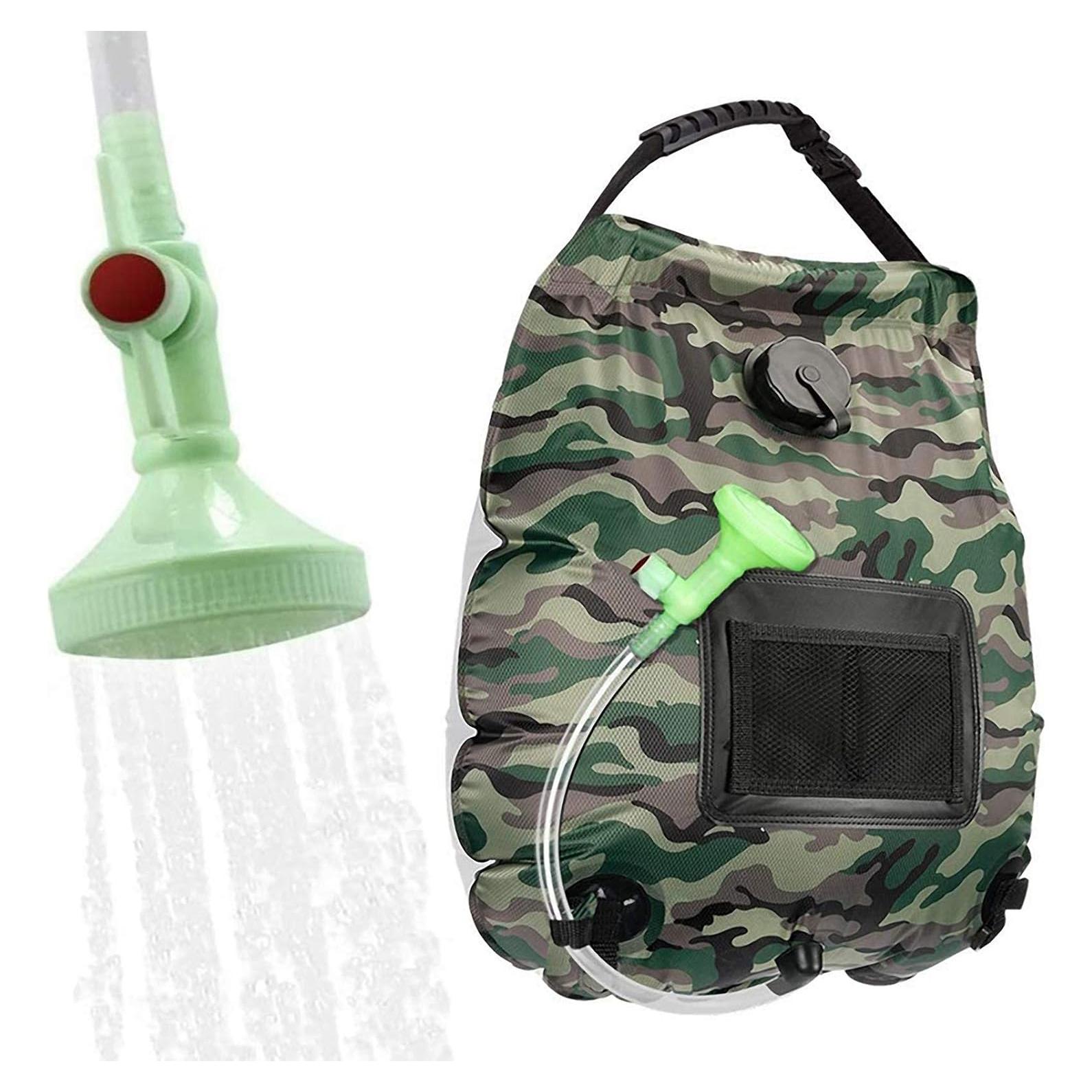 Bolsa de Ducha Solar KIPIDA 20L con Manguera y Cabezal