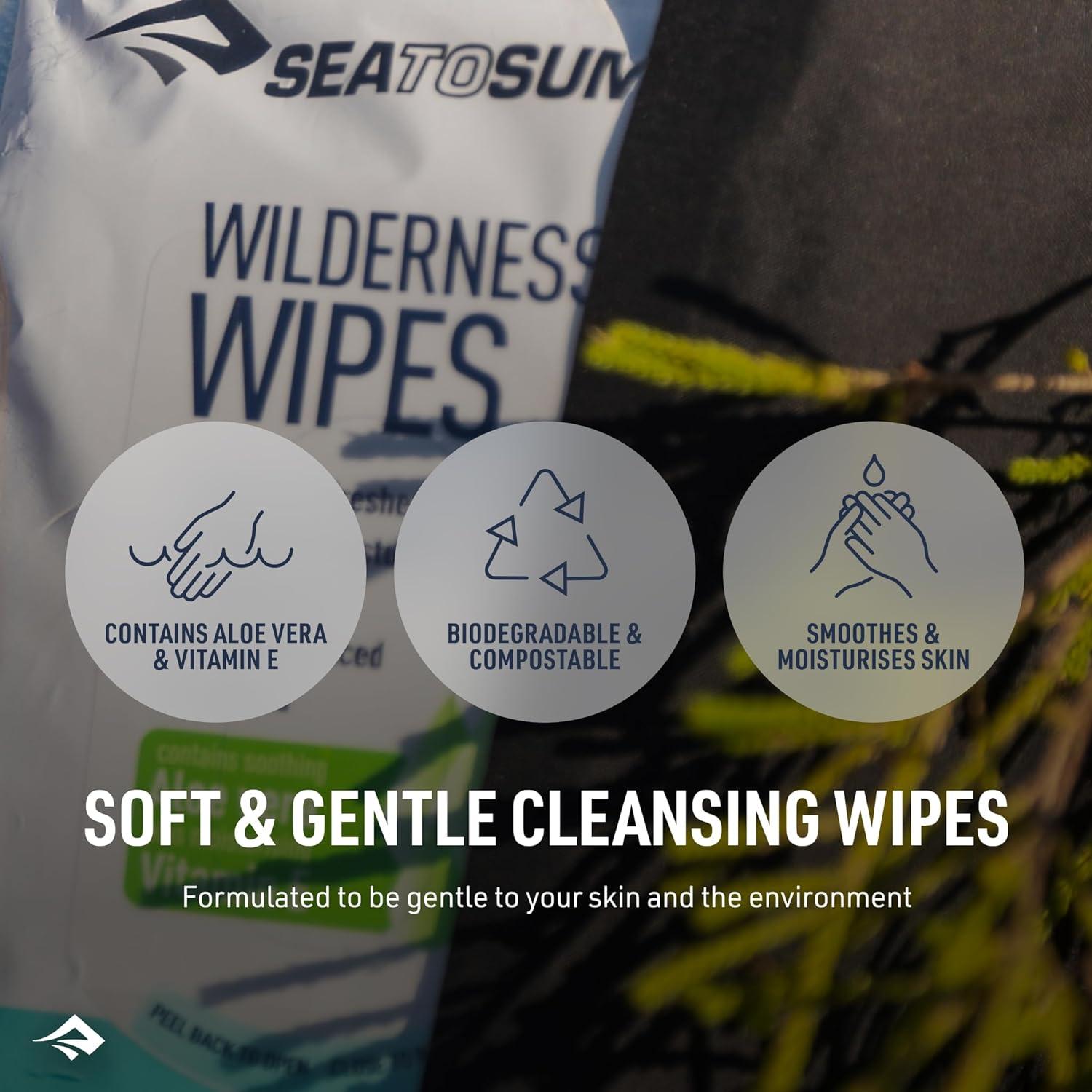XL Wilderness Wipes Rinse-Free Body Wipes, 2-Pack (8 Wipes per Pack)