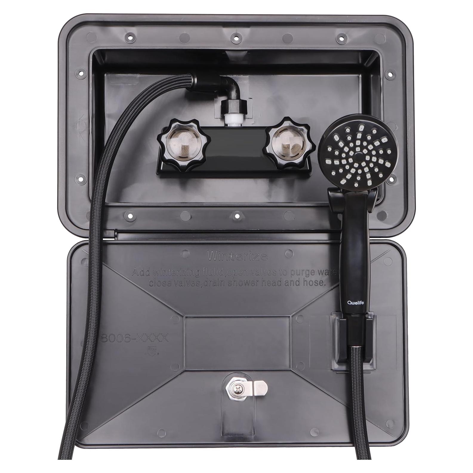 Kit de Ducha Exterior Awelife para RV y Camper, Negro