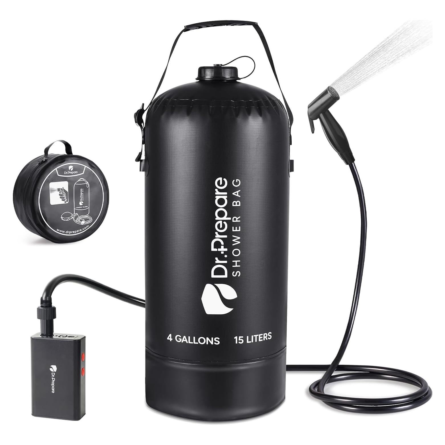 Ducha Portátil DU.PREPARE 15 Litros con Bomba Recargable