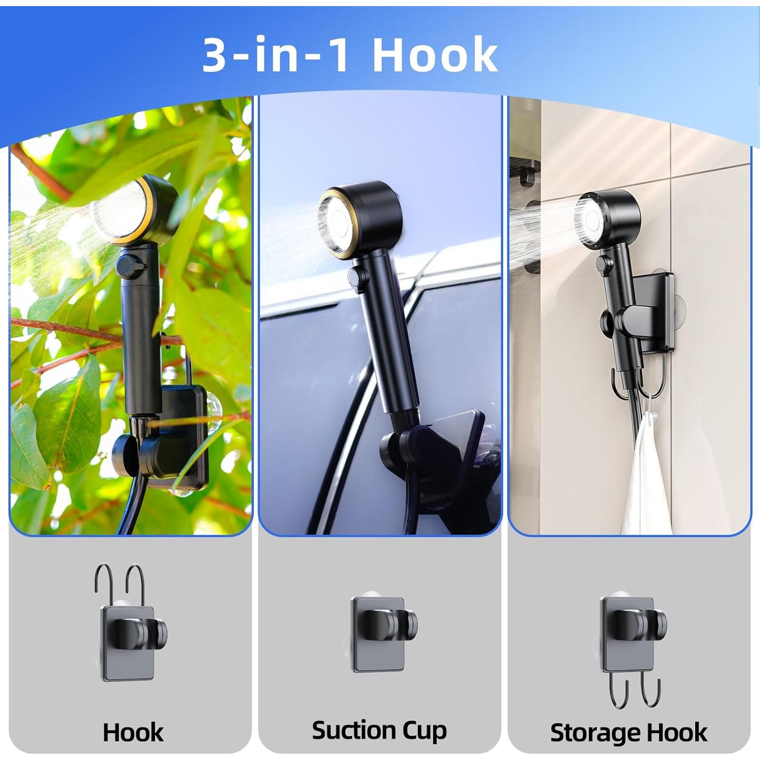 Ducha Portátil KZBUFCXZ A23 con Batería 8000mAh y Pantalla LED