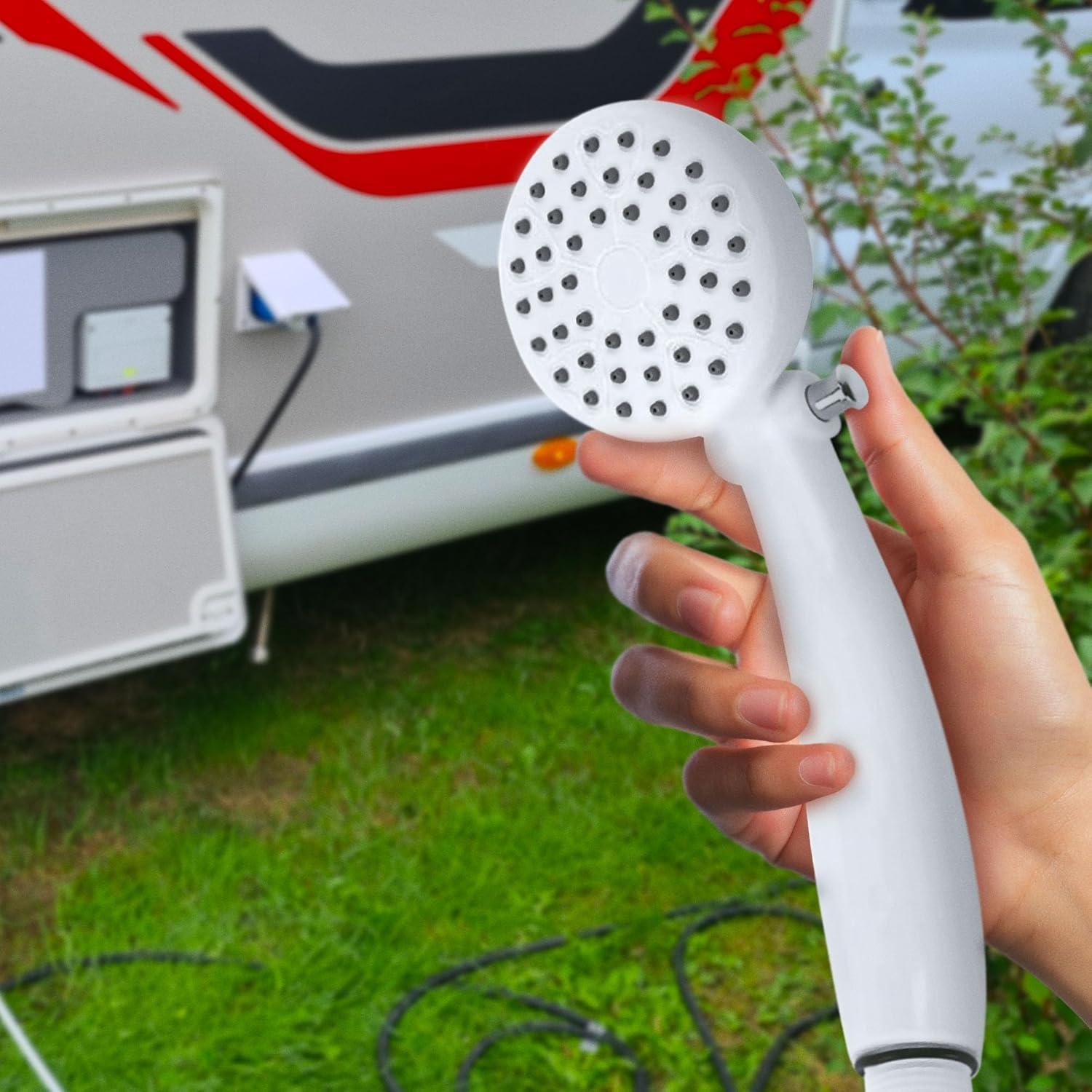 Cabezal de Ducha Exterior Camco 44023 | Ahorra Agua | Blanco