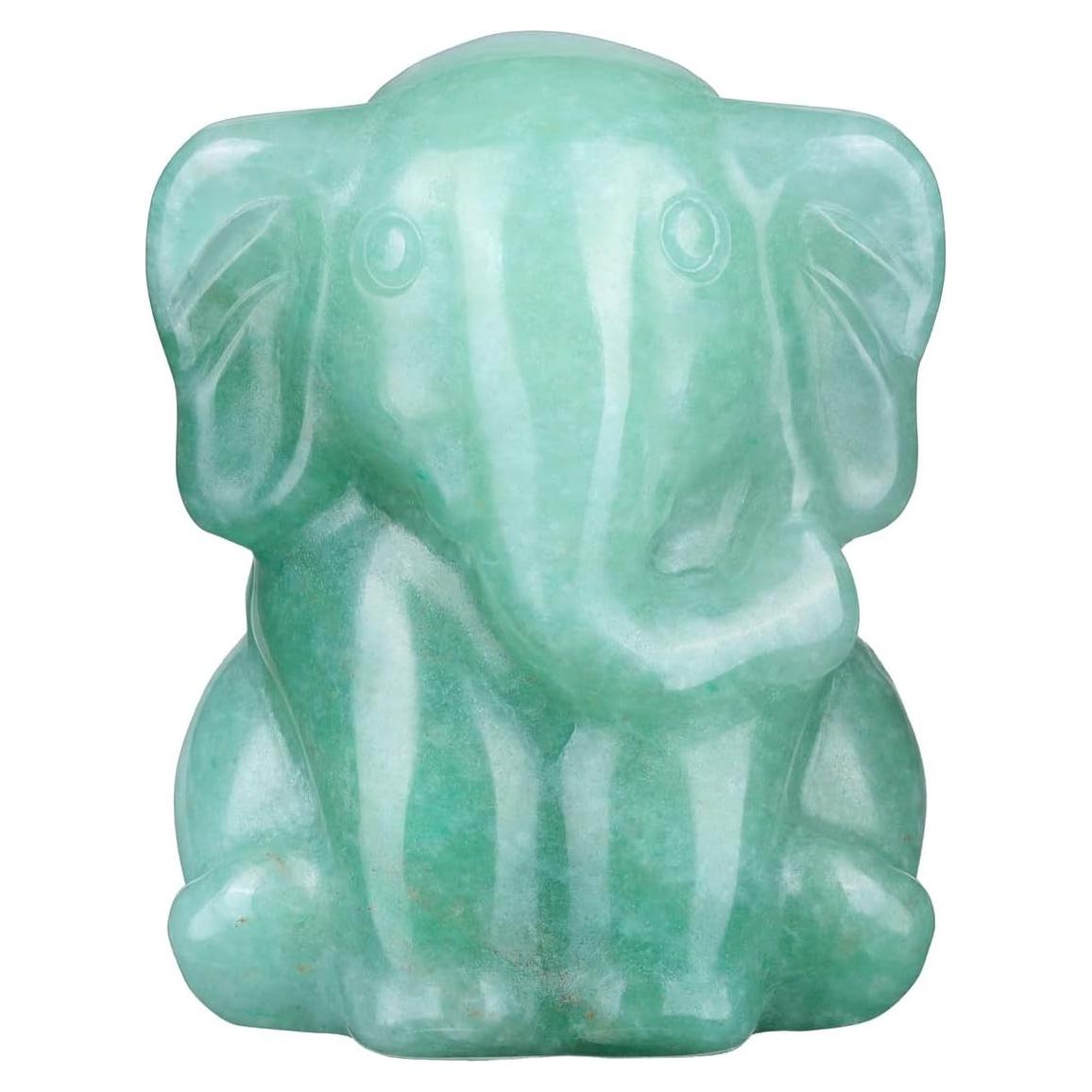 Estatua de Elefante de Cristal Aventurina Verde Jovivi 5cm