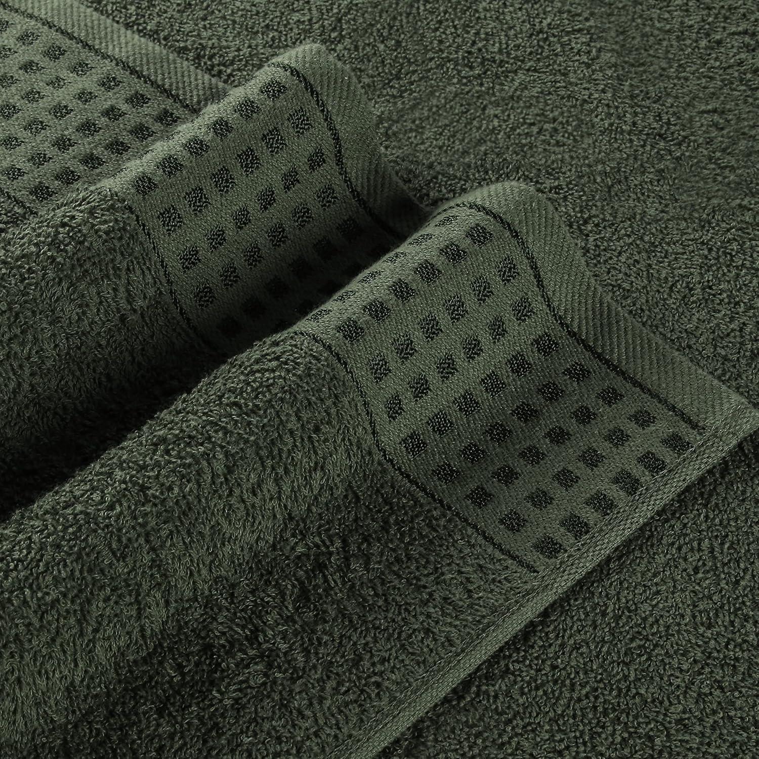 Juego de Toallas de Baño GLAMBURG 100% Algodón 71x140 cm Verde Oliva