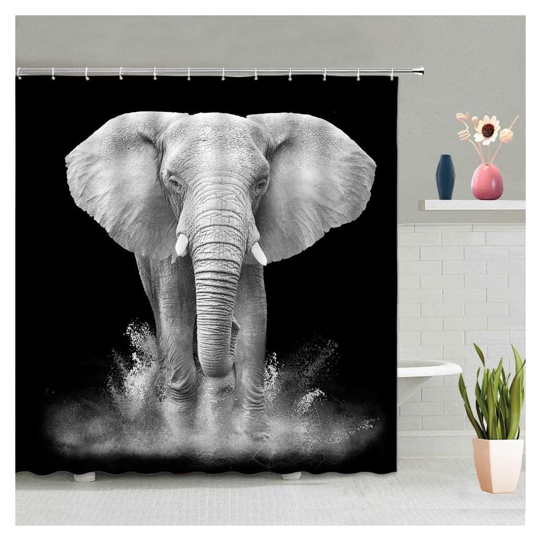 Cortina de Ducha Elefante Africano Jingjiji 180 x 180 cm