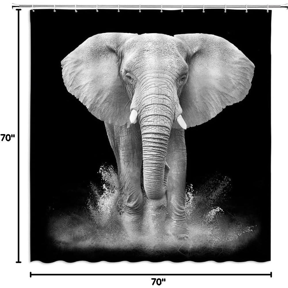 Cortina de Ducha Elefante Africano Jingjiji 180 x 180 cm