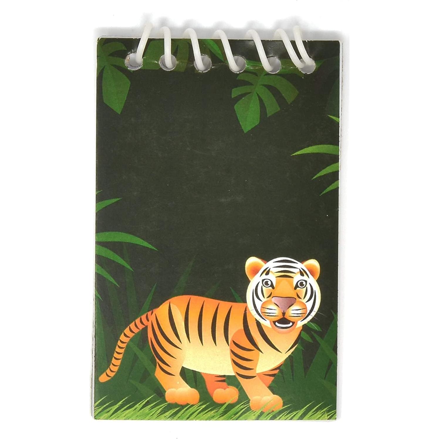 Gift Boutique 48 Zoo Animal Mini Notepads, Jungle Safari Theme, Lion, Tiger, Giraffe, Elephant, Monkey, Spiral Notebooks for Kids, Birthday, Party, Baby Shower & Classroom Favors