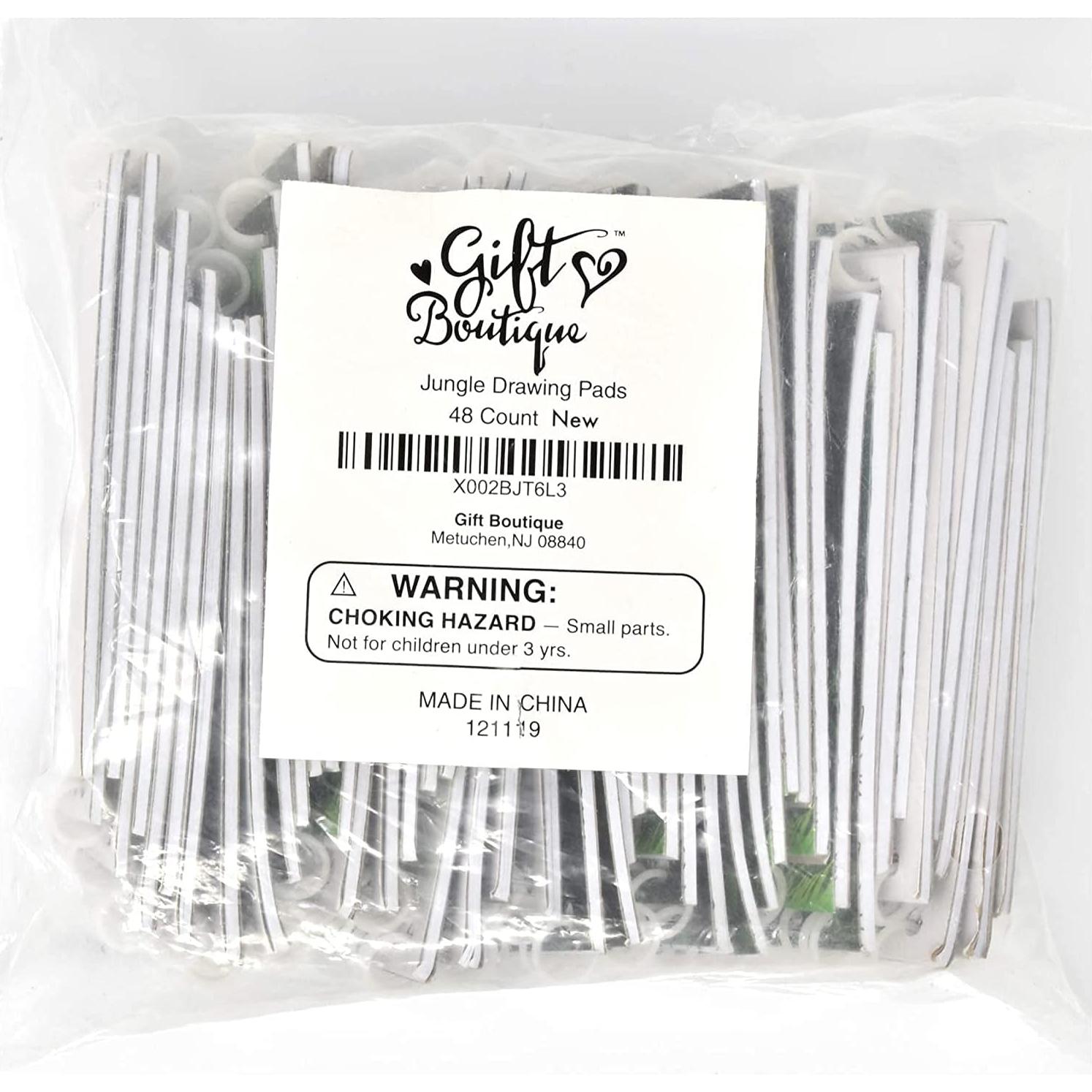 Gift Boutique 48 Zoo Animal Mini Notepads, Jungle Safari Theme, Lion, Tiger, Giraffe, Elephant, Monkey, Spiral Notebooks for Kids, Birthday, Party, Baby Shower & Classroom Favors