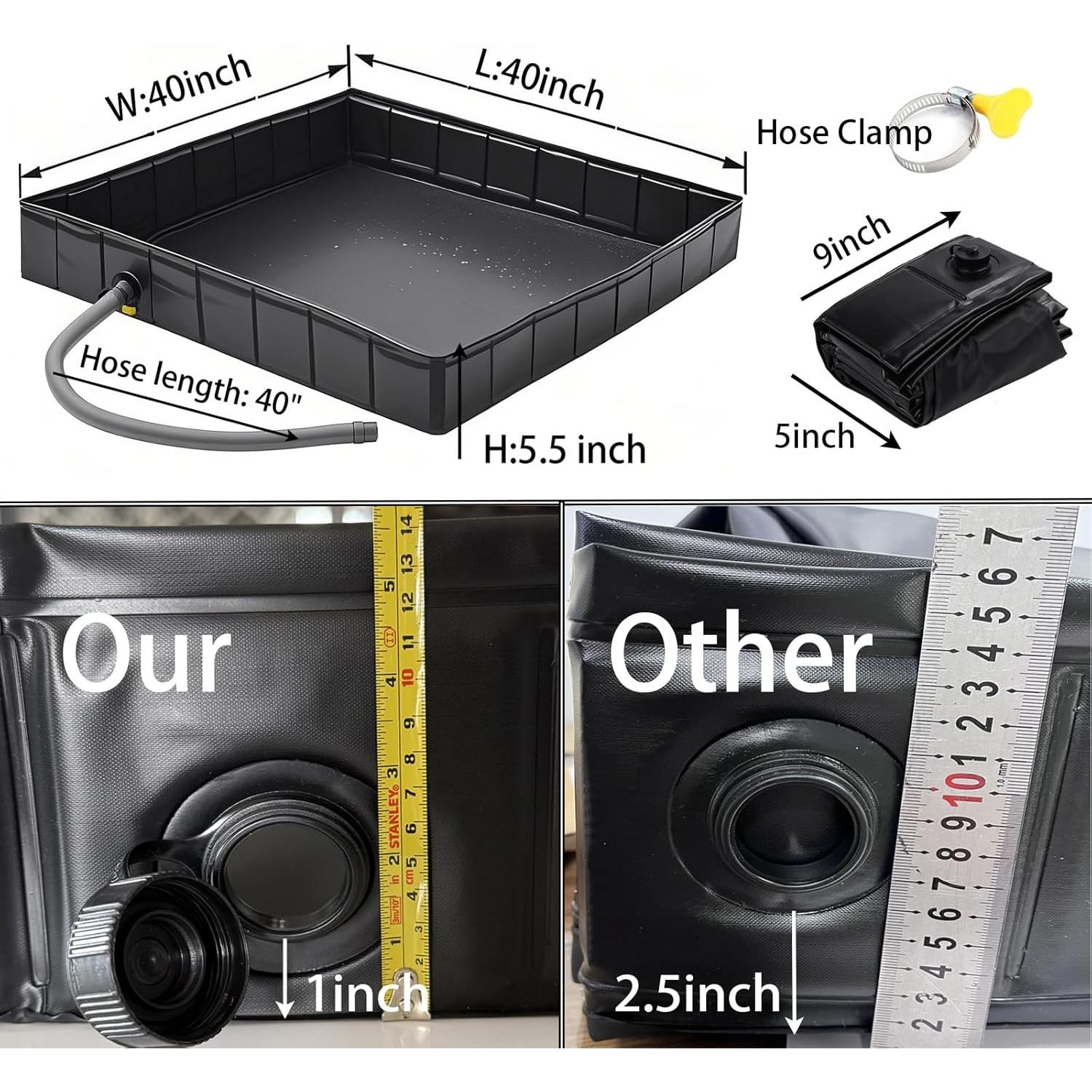 Base de Ducha Portátil Ynotus 101.6 cm Plegable para Camping