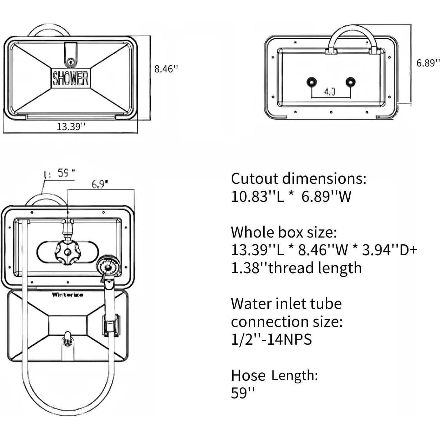 Kit de Ducha Exterior para RV OYMOV - Blanco, 1.30 kg