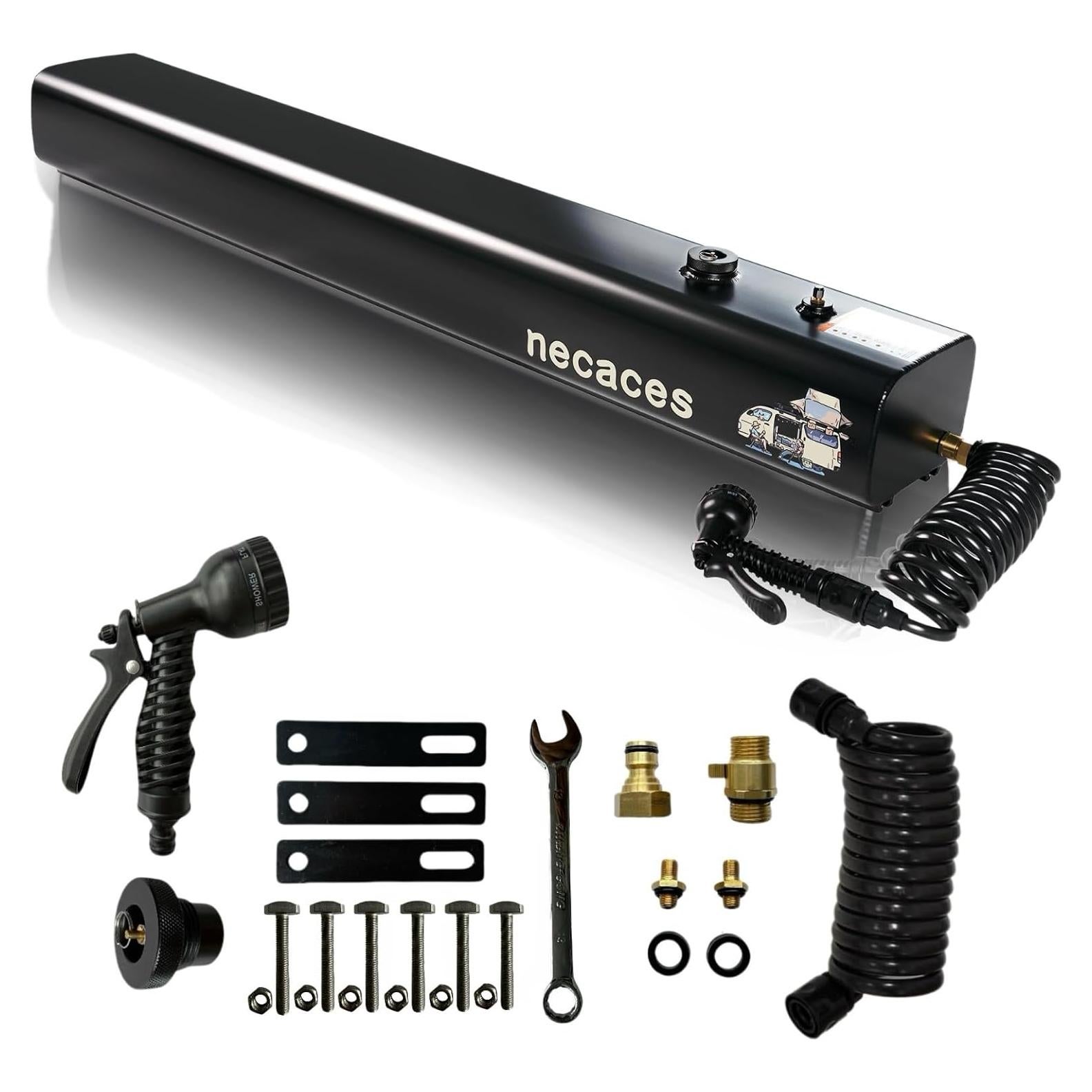 Tanque de Agua Presurizado Necaces 30L Ducha Camping Aluminio