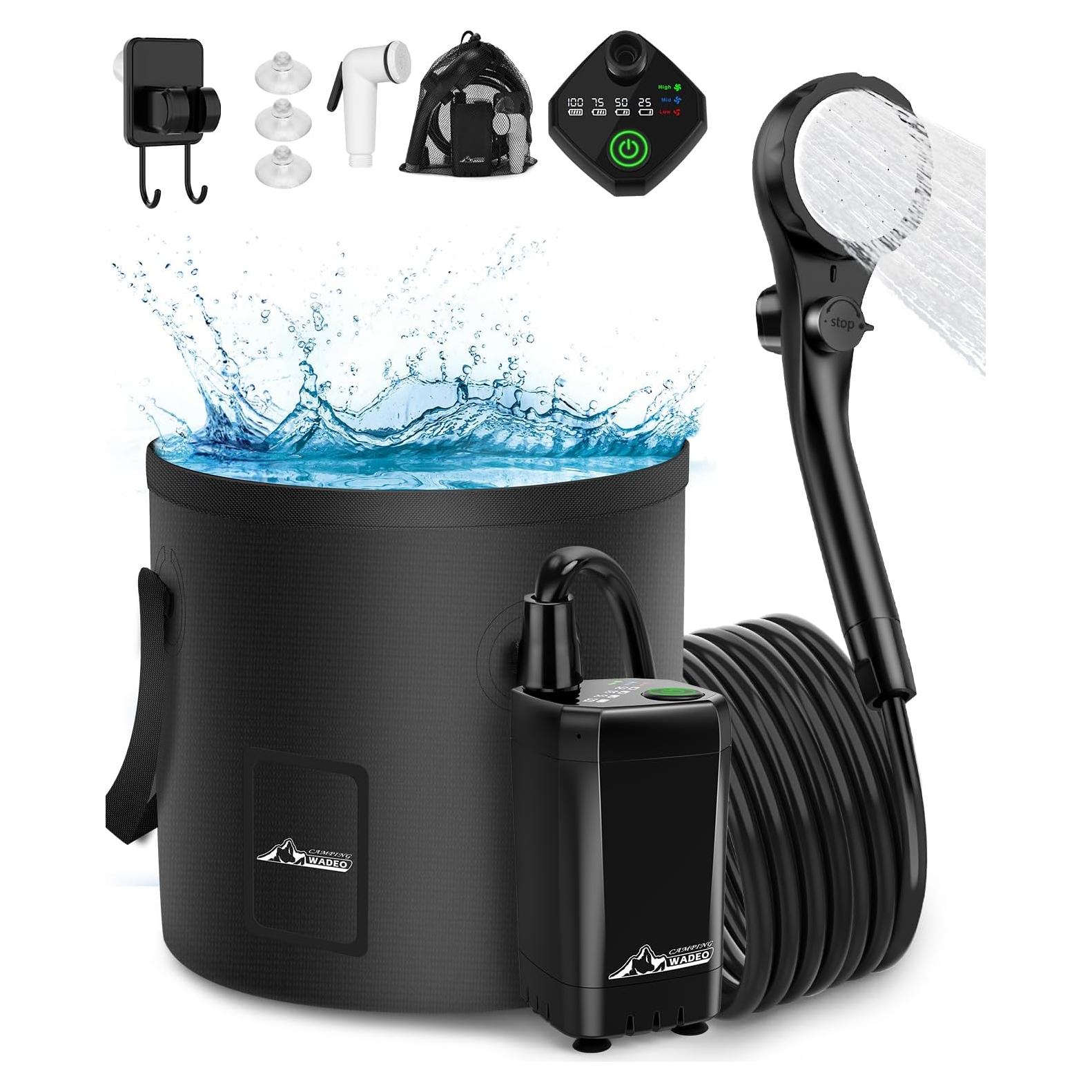 Ducha Portátil WADEO 20L Eléctrica Recargable para Camping