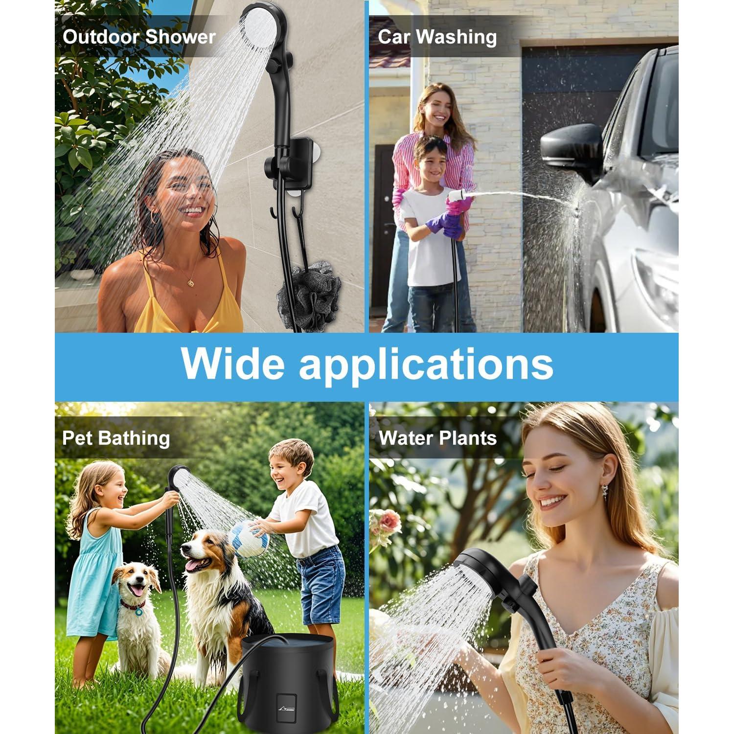 Ducha Portátil WADEO 20L Eléctrica Recargable para Camping