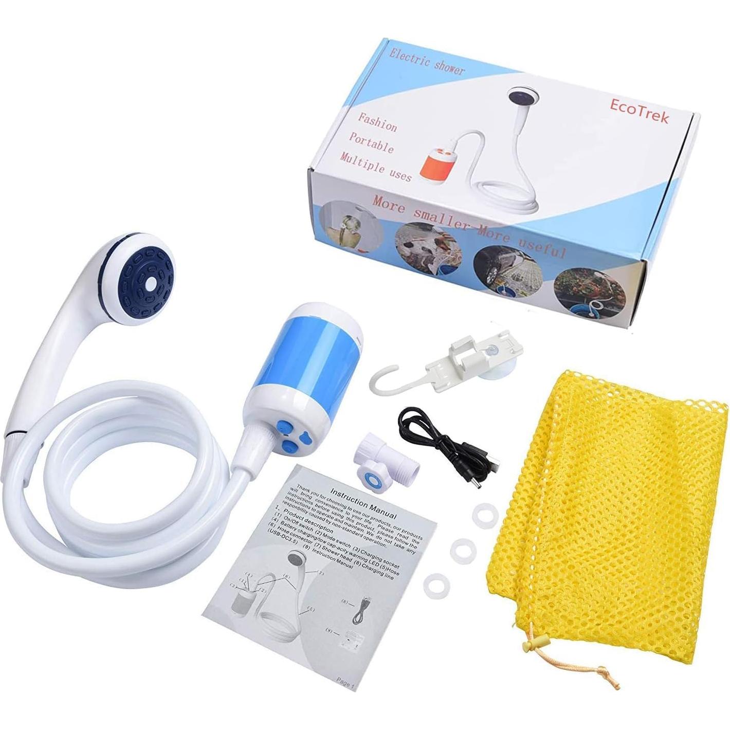 Ducha portátil eléctrica EcoTrek USB recargable 4800mAh