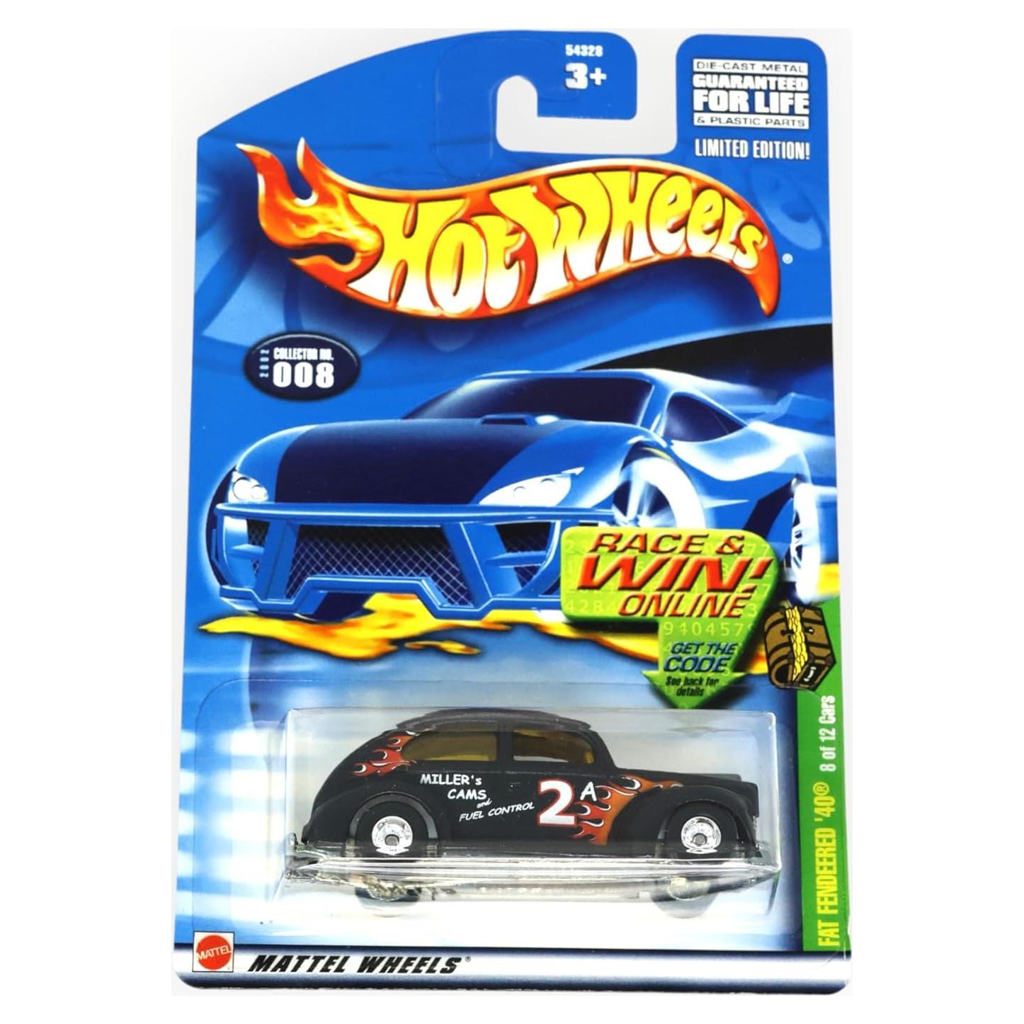 Hot Wheels Fat Fendered '40 Negro Mate 1:64 Coleccionable