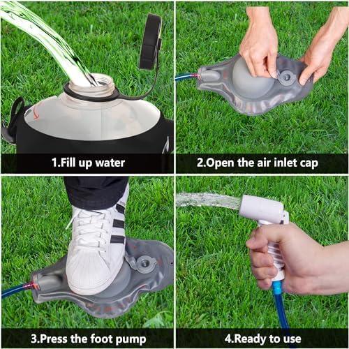 Bolsa de Ducha Camping Portátil 20L AFISHTOUR con Bomba y Manguera