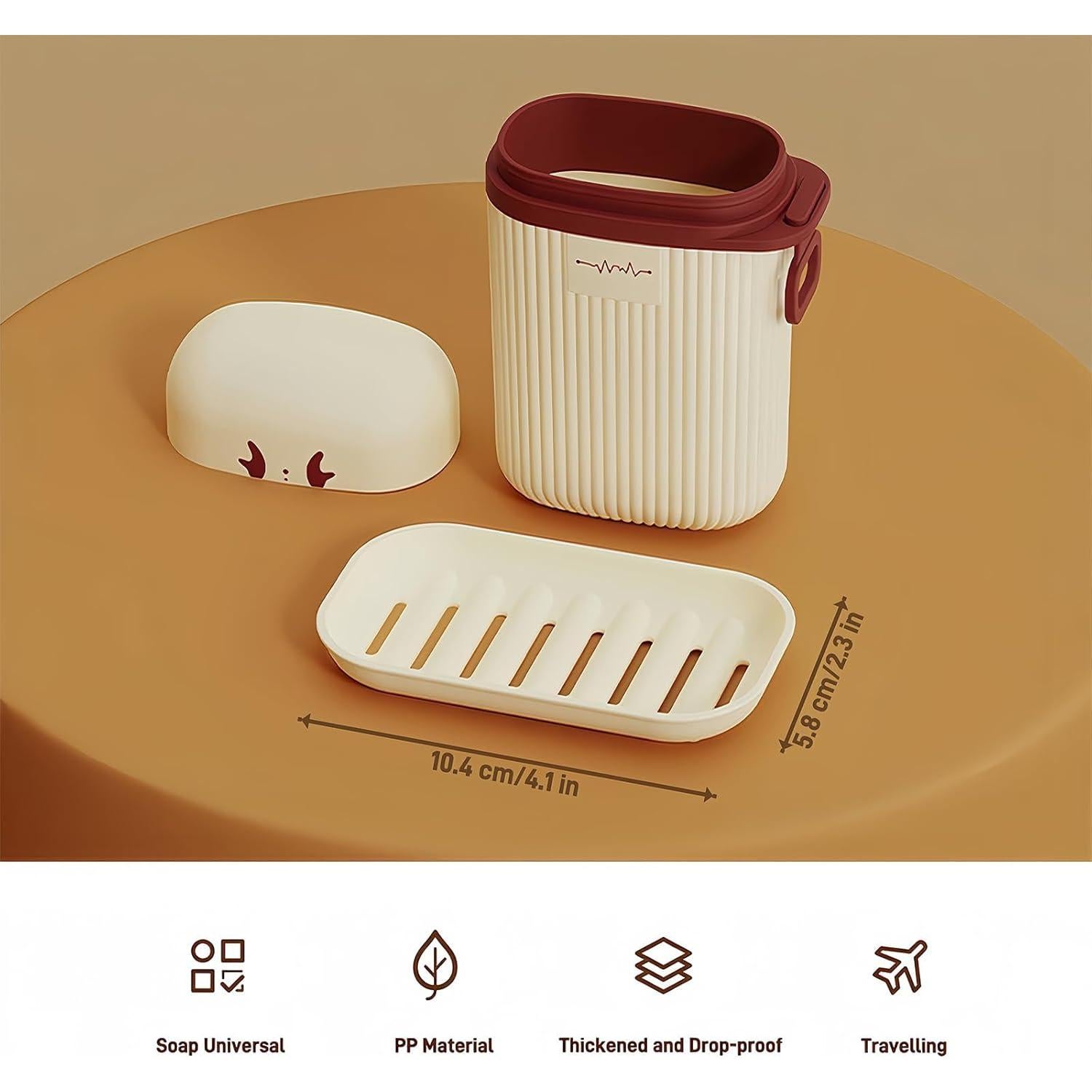 Estuche de Jabón de Viaje JMXINHANG Beige a Prueba de Fugas