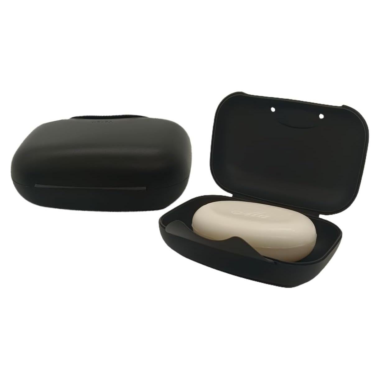 Porta Jabón de Viaje Vonpri Negro 11.4x7.6 cm Duradero