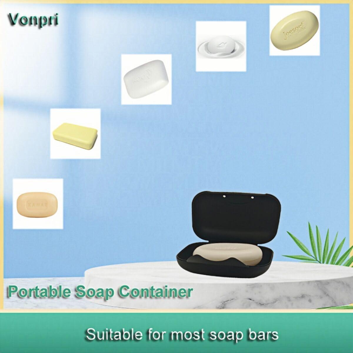 Porta Jabón de Viaje Vonpri Negro 11.4x7.6 cm Duradero