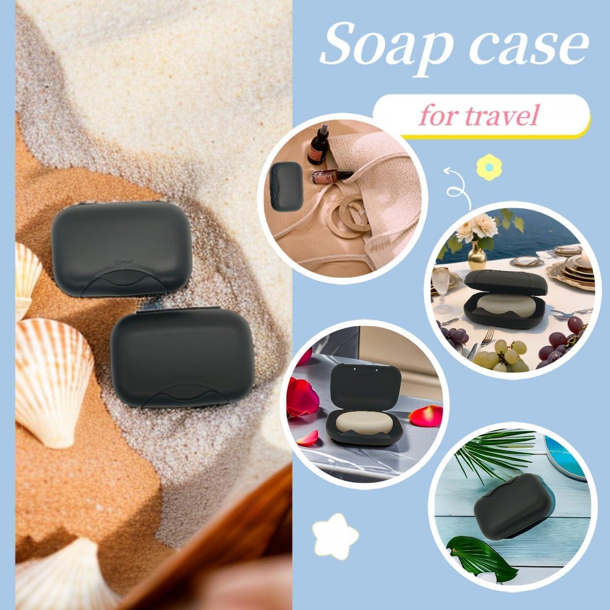 Porta Jabón de Viaje Vonpri Negro 11.4x7.6 cm Duradero