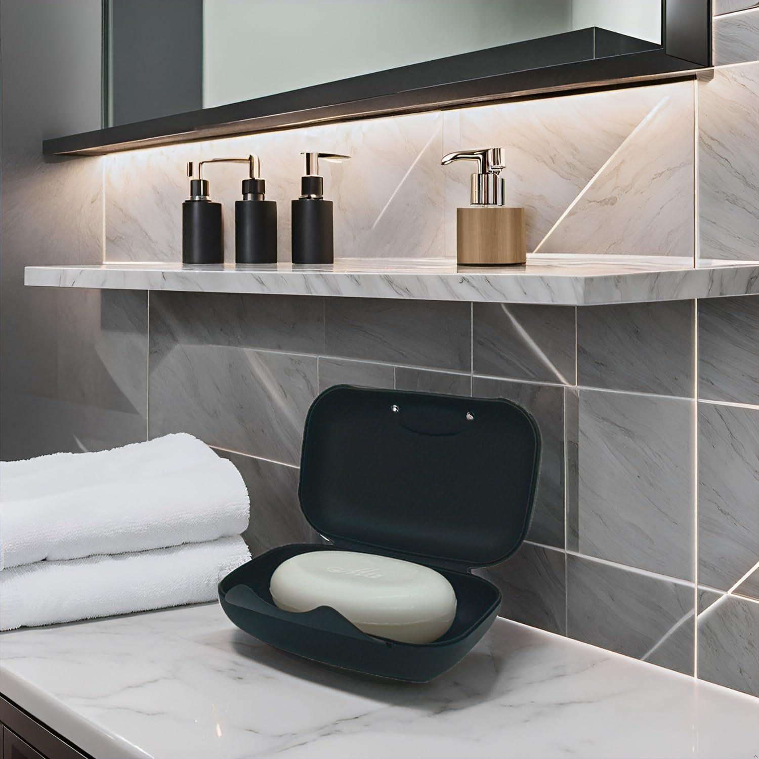 Porta Jabón de Viaje Vonpri Negro 11.4x7.6 cm Duradero