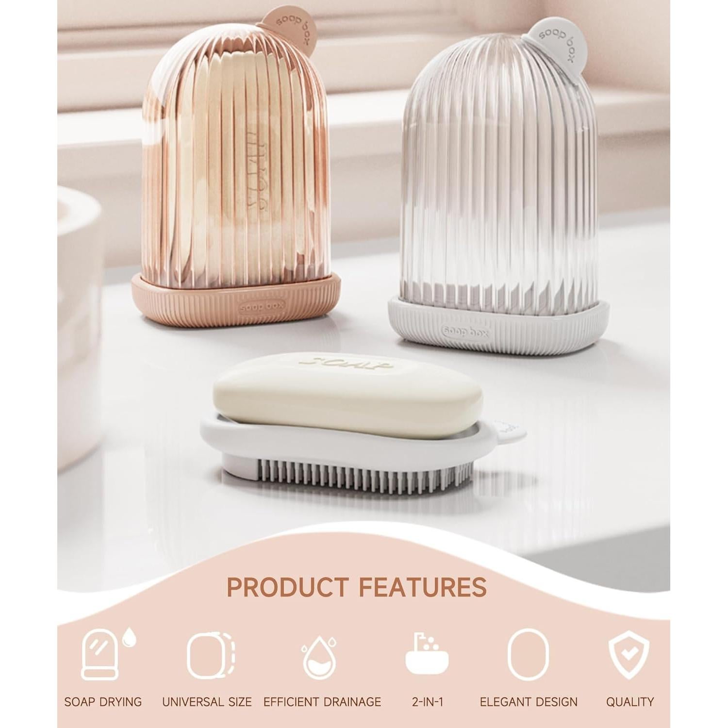 Travel Soap Case, Leakproof Soap Container with Lid, Portable Bar Soap Holder for Traveling, Soap Dishes for Bathroom, Shower, Gym, School, Camping, Vacation, Outdoor