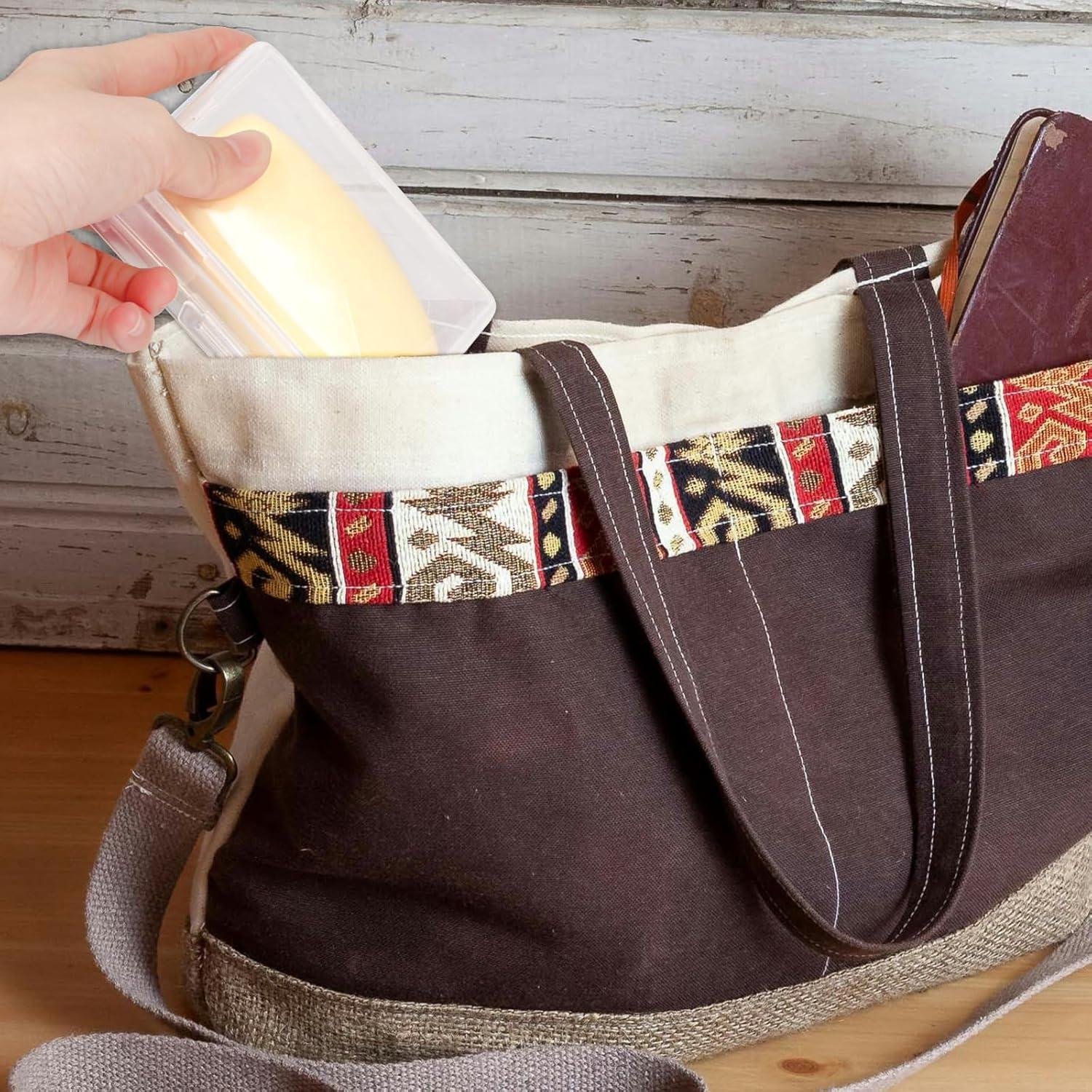 1 Pcs Clear White Travel Soap Box with lid and Draining Holder, Soap Dish, Soap Rest for Bathroom Shower Home Outdoor Gym Fitness, The Top of The Lid is Detachable for Putting Soap