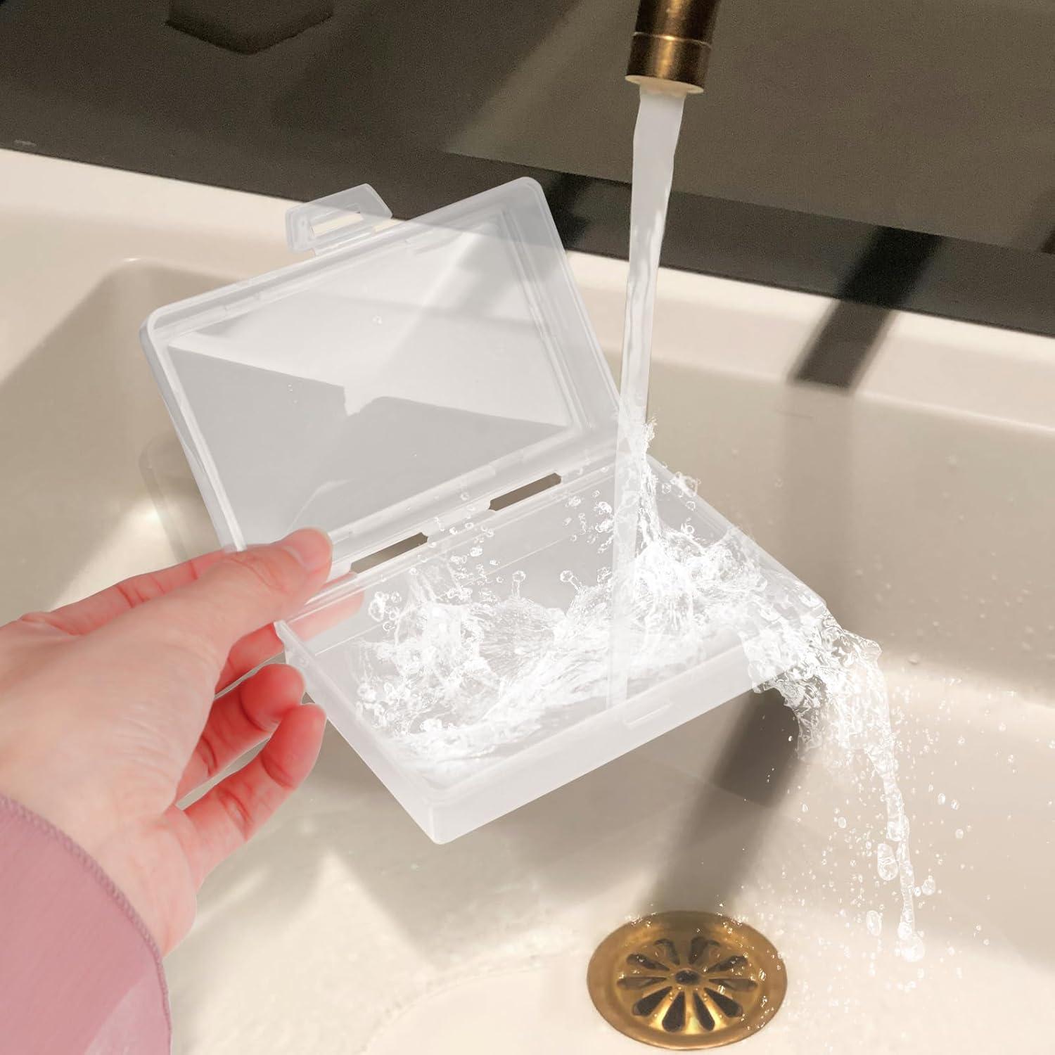 1 Pcs Clear White Travel Soap Box with lid and Draining Holder, Soap Dish, Soap Rest for Bathroom Shower Home Outdoor Gym Fitness, The Top of The Lid is Detachable for Putting Soap