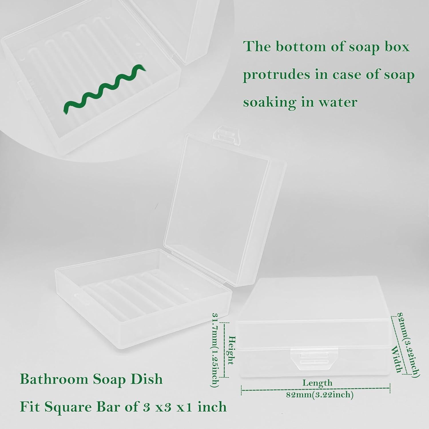 Estuche Cuadrado para Jabón de Viaje Elimeta Transparente