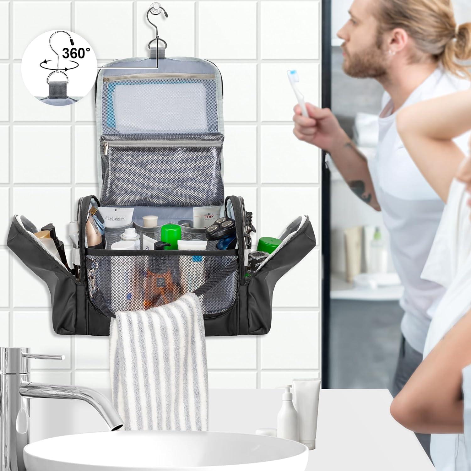 Bolsa de Aseo Colgante Prokva para Hombres - Negro, 15x10x5 cm