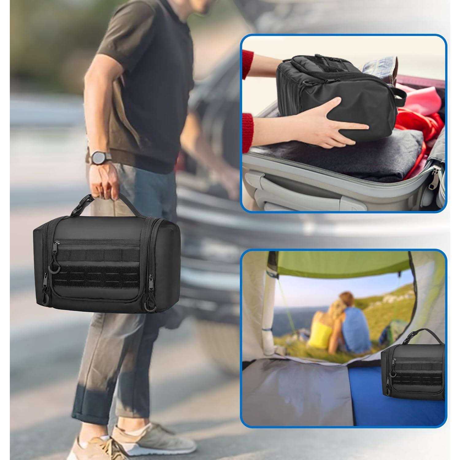 Bolsa de Aseo Colgante Prokva para Hombres - Negro, 15x10x5 cm